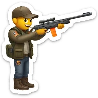 hunter shooting  nerf gun sticker