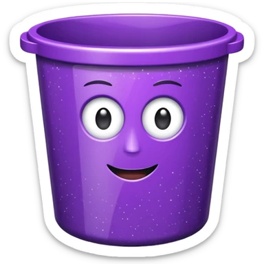 Glitter Purple and Cian  metal rubbish bin officer sticker