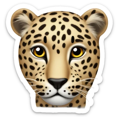 leopard making a confused face   sticker
