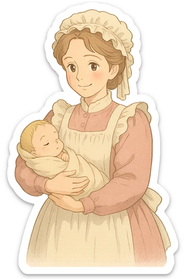victorian midwife sticker