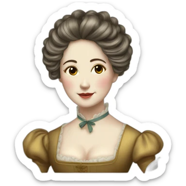 A lady of Victorian era with ramen noodles hair sticker