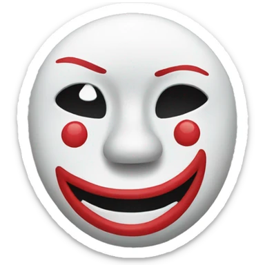 Sad face taking off a clown mask sticker