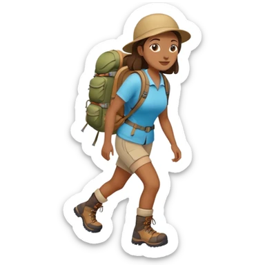 hiking woman sticker