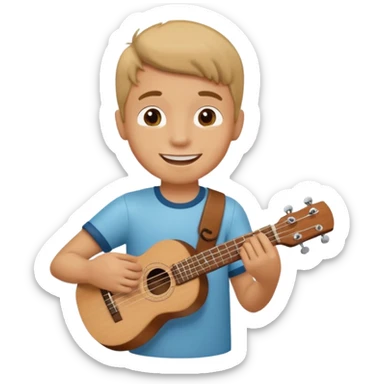 boy with ukulele sticker
