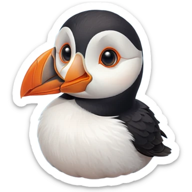 puffin emoji with AI eyes sticker