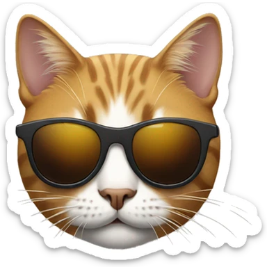 Cat with sunglasses sticker