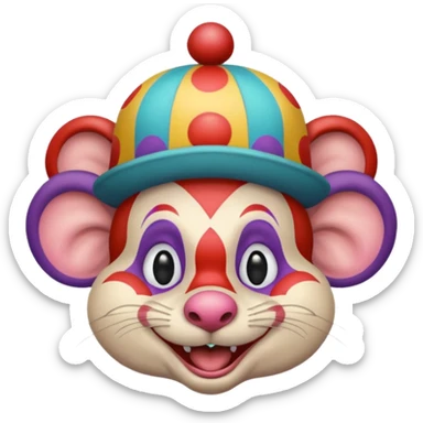 I want a rat that is also a clown  sticker