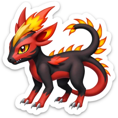Colorful Cool Badass  Meloetta-Litten-Salandit-Guilmon-Darkrai-Pokémon-Fakémon-fusion-hybrid-creature sticker
