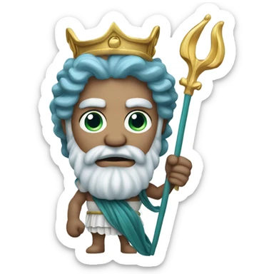 Greek god Neptune with the trident sticker