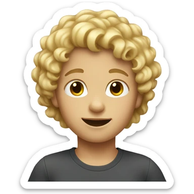 Kid with blond curly hair sticker