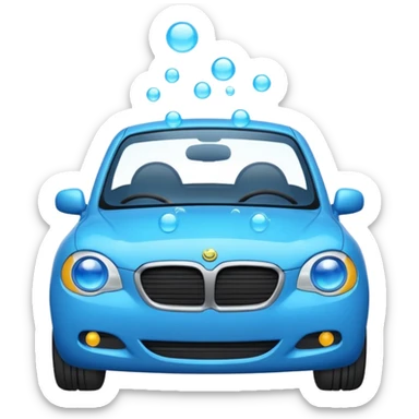 car wash with lots of bubbles, emoji style sticker