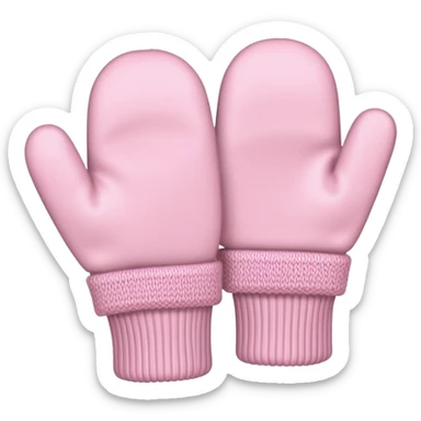 pastel pink pair of mittens sticker