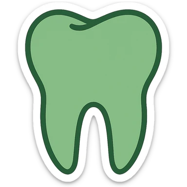 flat toon style green teeth sticker