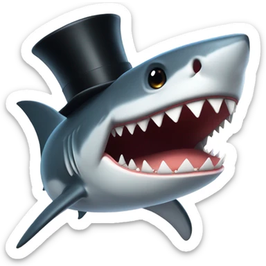 shark with tophat sticker