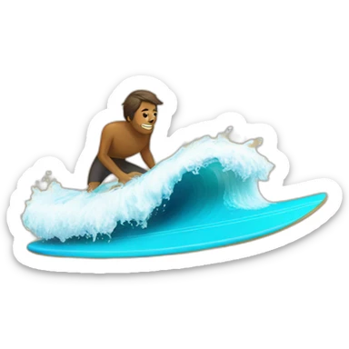 Chat sur une planche de surf sticker