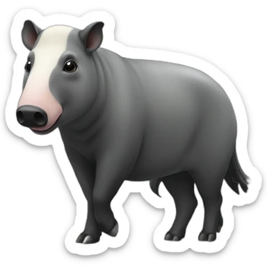The Malayan Tapir (Tapirus indicus) in the city sticker