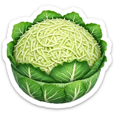 a big pile of grated cabbage no leaves and no cabbage sticker