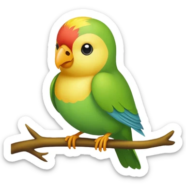 A love bird with color green and his head yellow  sticker