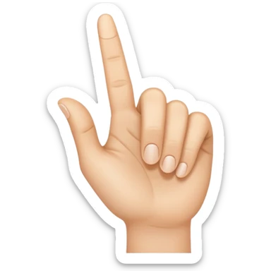a hand with finger pointing at the camera sticker