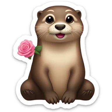 Loutre rose  sticker