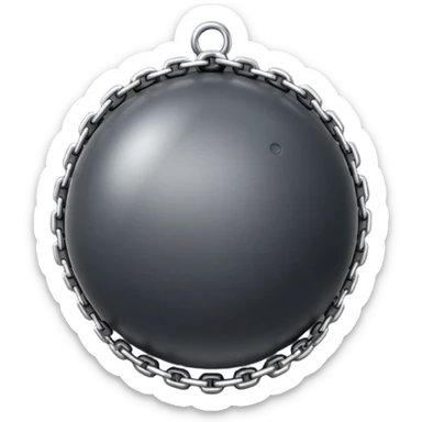 iPhone text message emoji size ball, and chain with spikes sticker