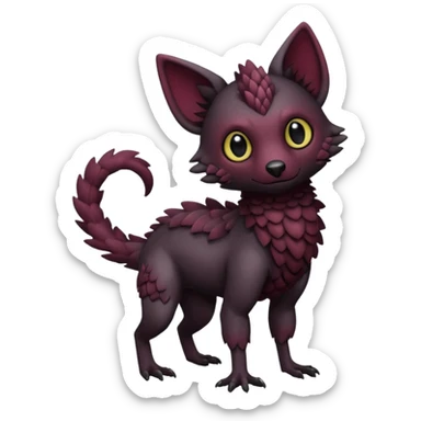 black Trico-hybrid-creature dark burgundy (full body) sticker