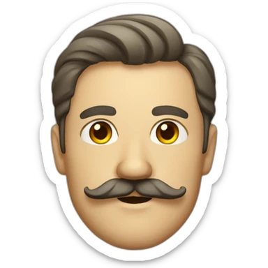 German man with a mustach sticker