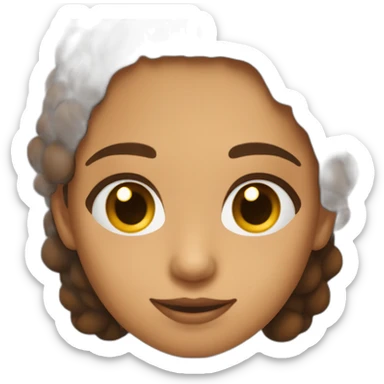 chica con pelo marrrón oscuro, liso y largo, ojos marrones oscuros y lunares sticker