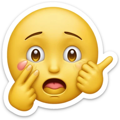 crying emoji pointing 2 finger guns at each side of its head sticker