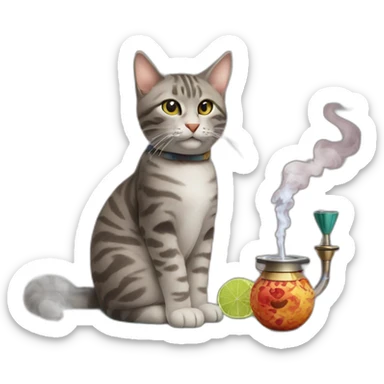 Katze mit Shisha sticker