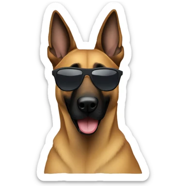 Belgian malinois with sunglasses sticker