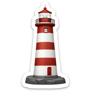 lighthouse red white sticker