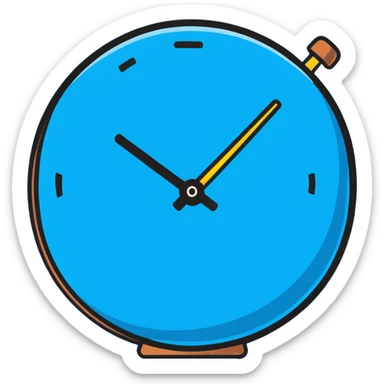 Earth globe with a small clock in the bottom corner sticker