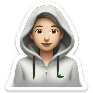 Lacoste bag girl with black lacoste hoodie sticker