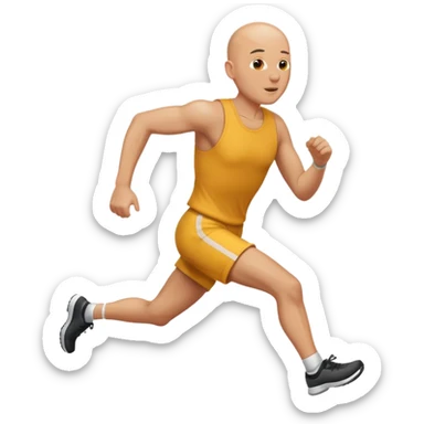 Running from bald man sticker