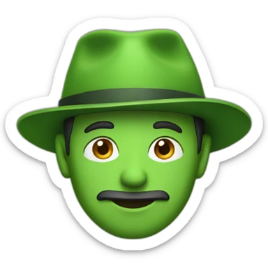 a man with green hat sticker