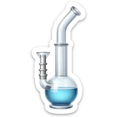 simple transparent glass bong water pipe sticker