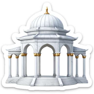 White luxurious expensive shiny new brilliant gorgeous marble pavilion  sticker