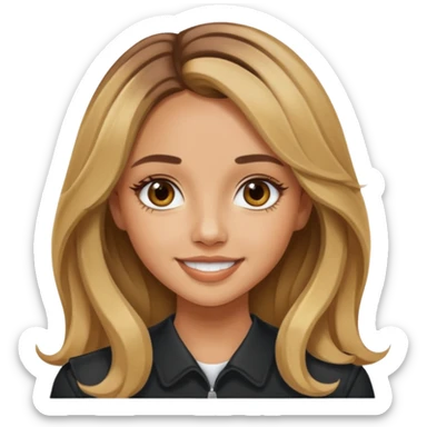 Jade Thirlwall with long brown hair with blonde highlights sticker