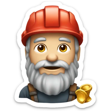 one dwarf miner with red beard hold gold  sticker