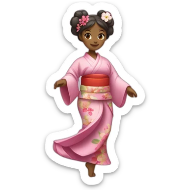 Une danseuse classique en kimono  sticker