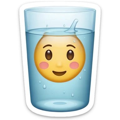 a glass with dirty water, clean lines, emoji style, soft colors sticker