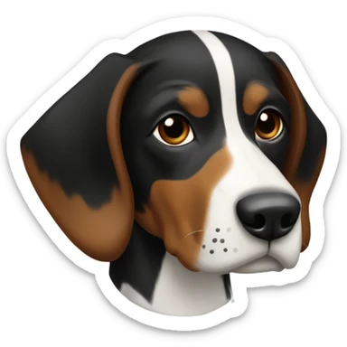 Dog Appenzeller Viszla Mix, Color: black & brown with only one little white dot on the chest sticker