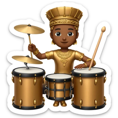 statue playing drums sticker