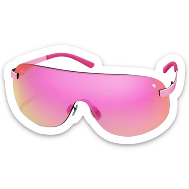 sleek pink visor sunglasses, 2000s fashion, rimless design sticker