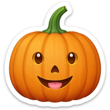Cute Pumpkin with blush nd cute face like a doodle sticker