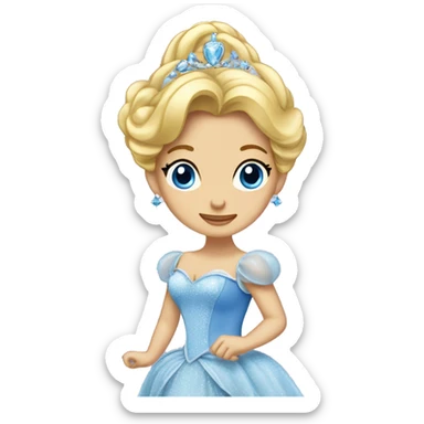 Cinderella wearing the ball gown and glass slippers sticker