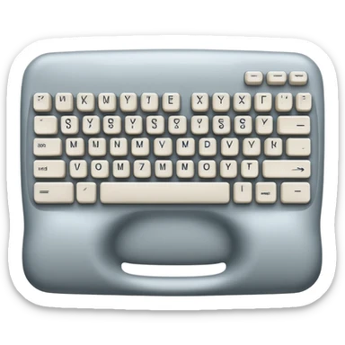 Computer keyboard missing keys, one spot replaced with exposed muscle. sticker