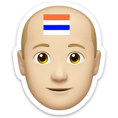 putin and tricolor flag white, blue, white sticker