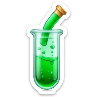 test tube with half green liquid sticker